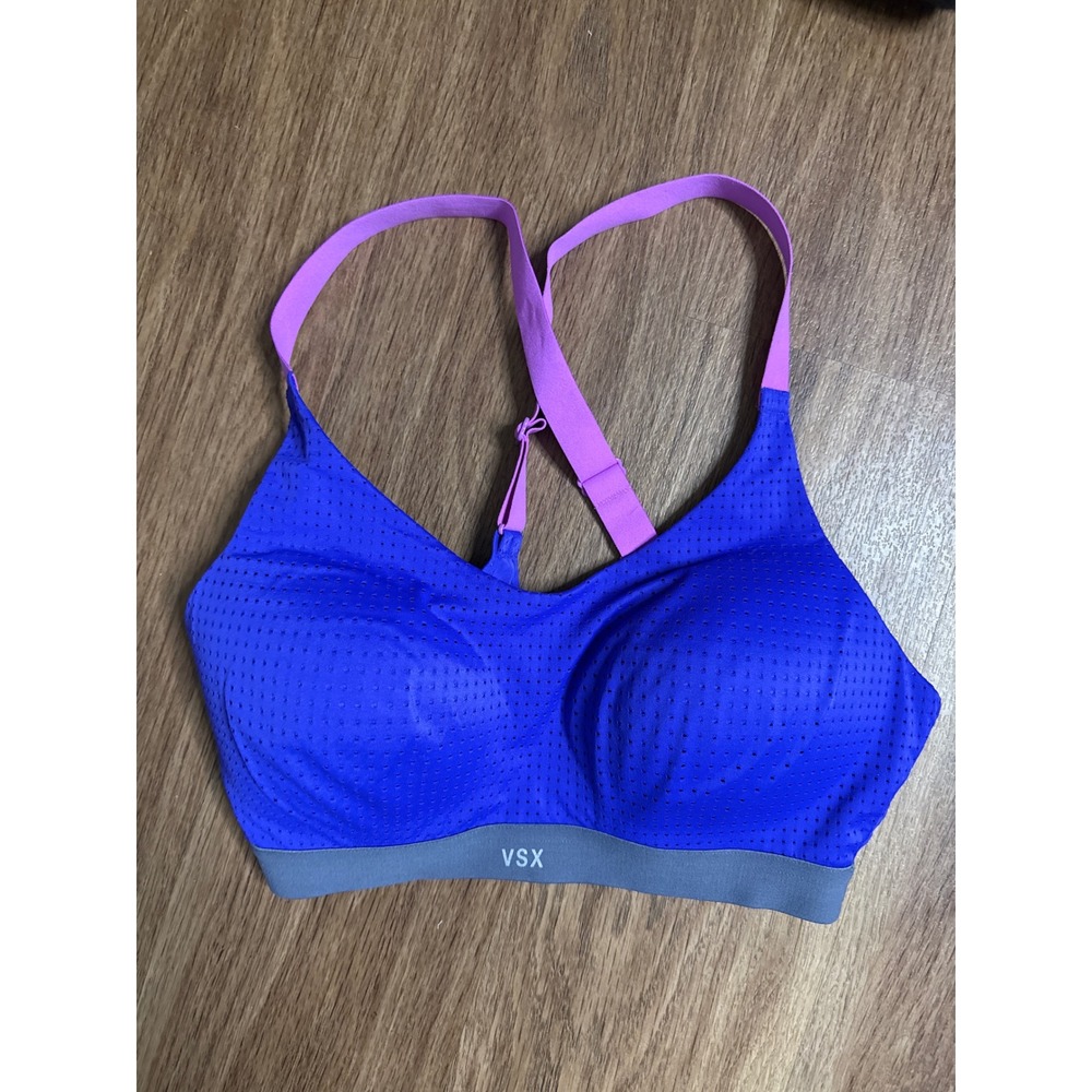 VSX Victoria's Secret Sport Blue Lavender Perforated Mesh Sports Bra 32D‎